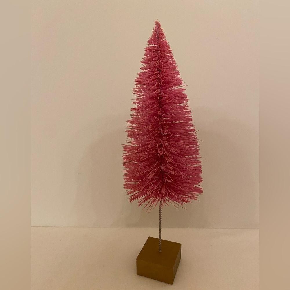 Pink Bottle Brush Tree 12”h
